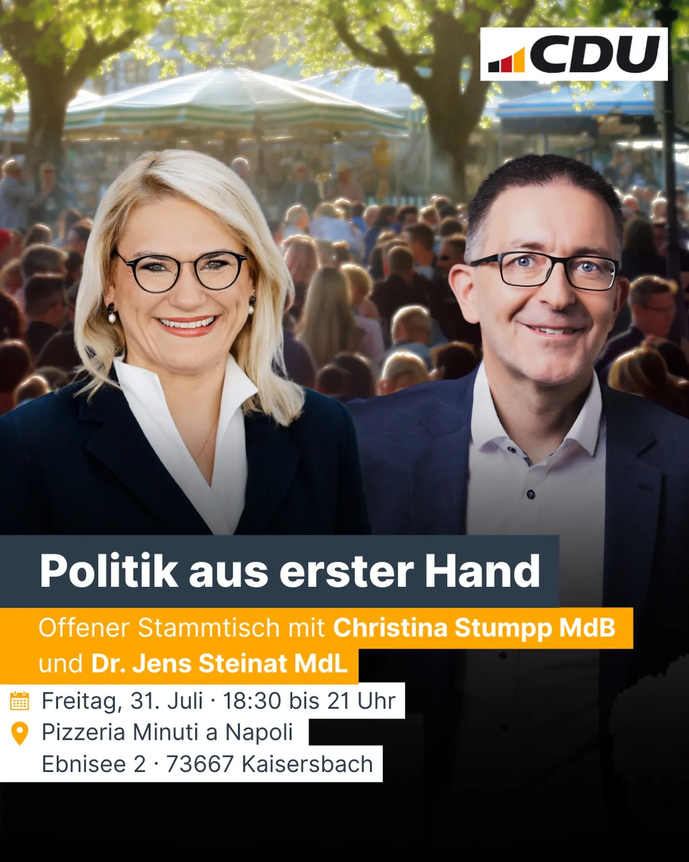 Kommt mit uns ins Gespräch! 🗣️ Viele wichtige Reformen liegen gerade auf dem Tisch – manche werden in Berlin entschieden, manche in Stuttgart. Ankommen müss…